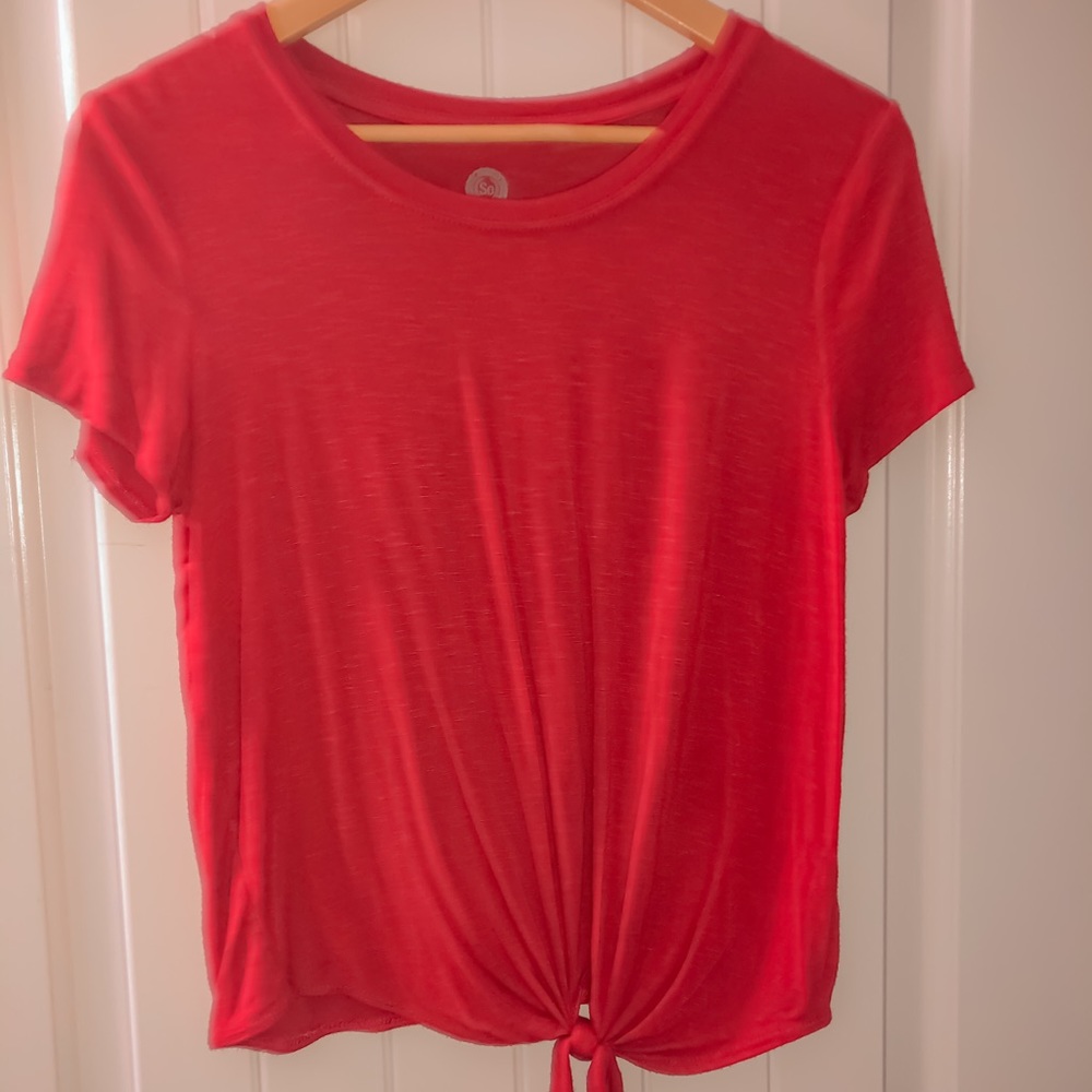 So Medium red tie crop top super soft